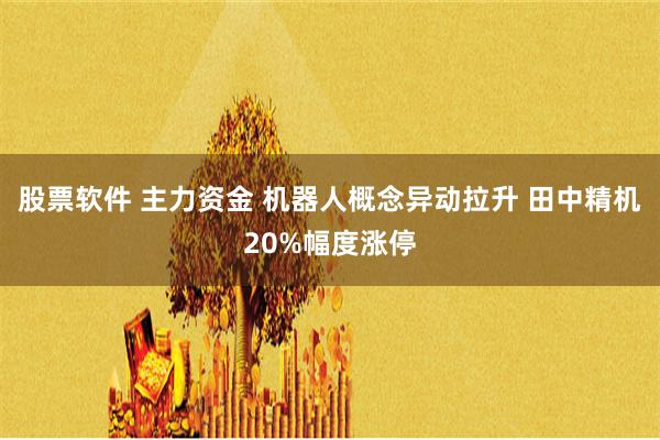 股票软件 主力资金 机器人概念异动拉升 田中精机20%幅度涨停