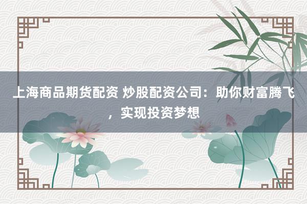 上海商品期货配资 炒股配资公司：助你财富腾飞，实现投资梦想